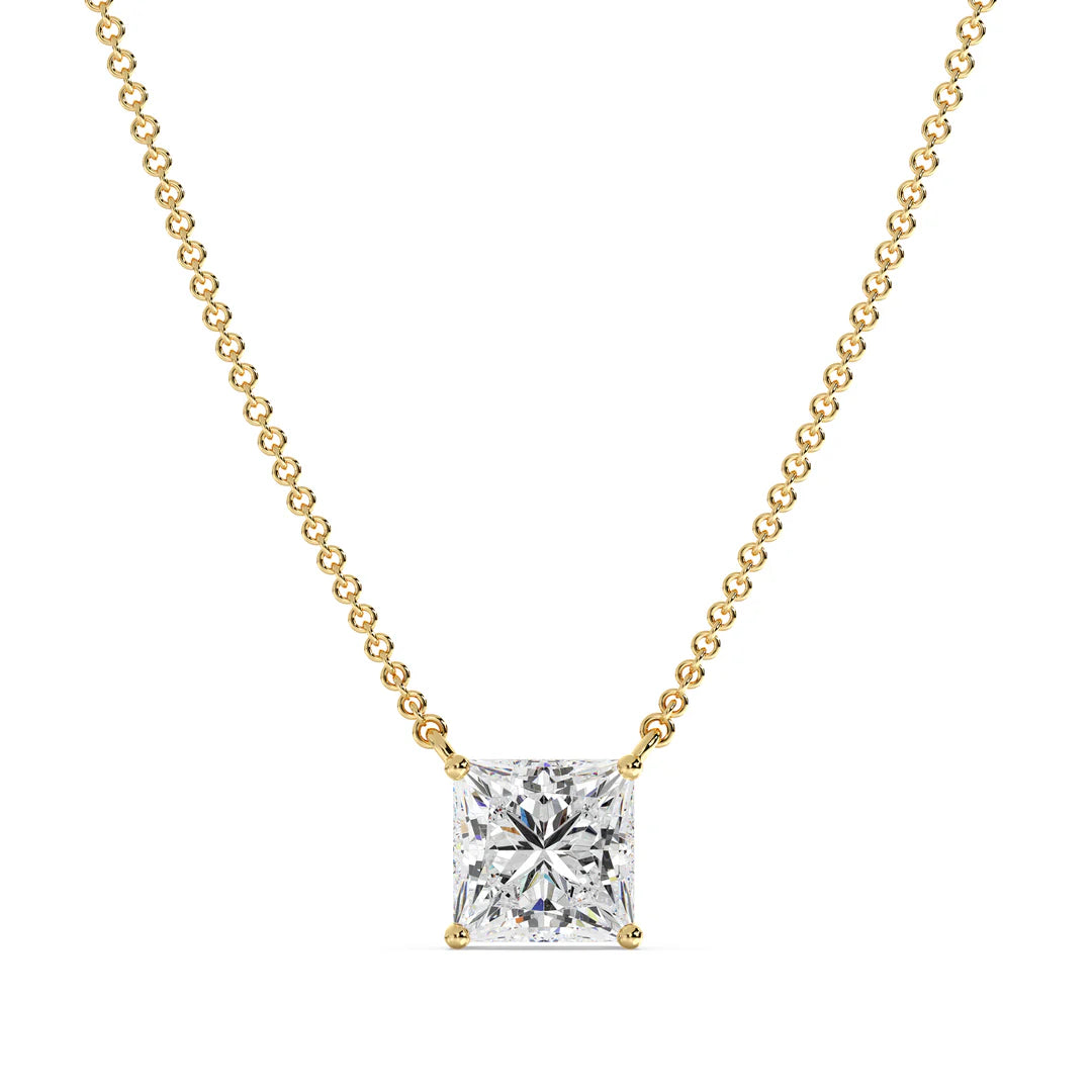 2.0 CT MG ESENTÉ Radiant Cut Gold Necklace - MG ESSENCE