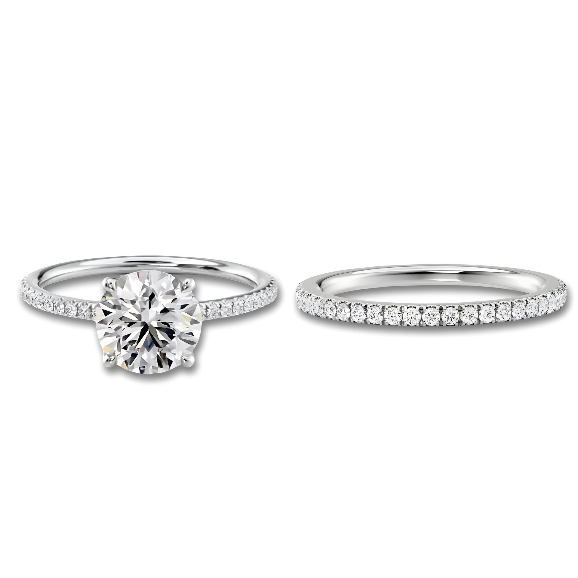 3.0CT Round Brilliant W/ Additional Pavé Band MG ESSENCE