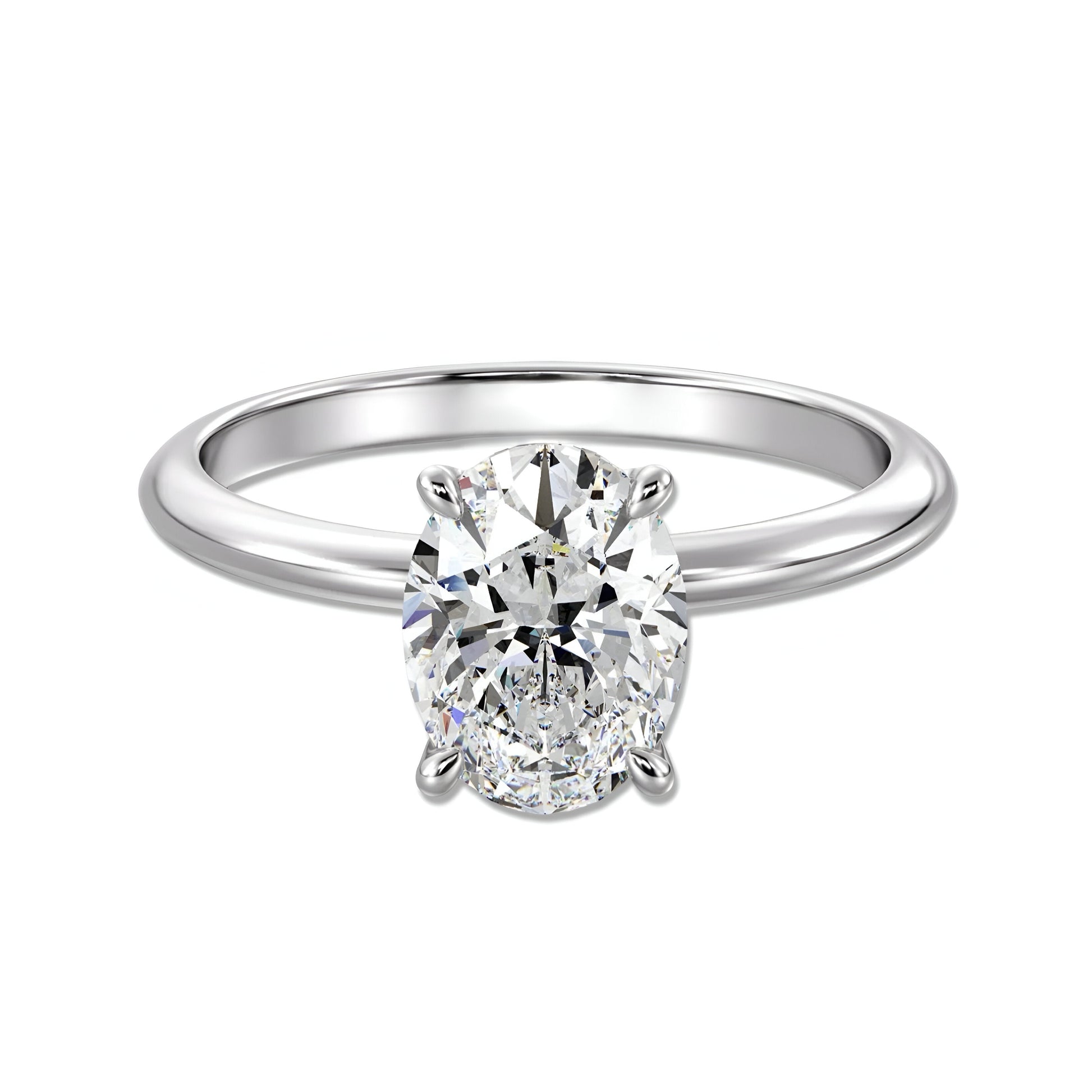 MG Solara™ 3.0ct Oval Solitaire Ring – White Gold (14ct & 18ct) MG ESSENCE