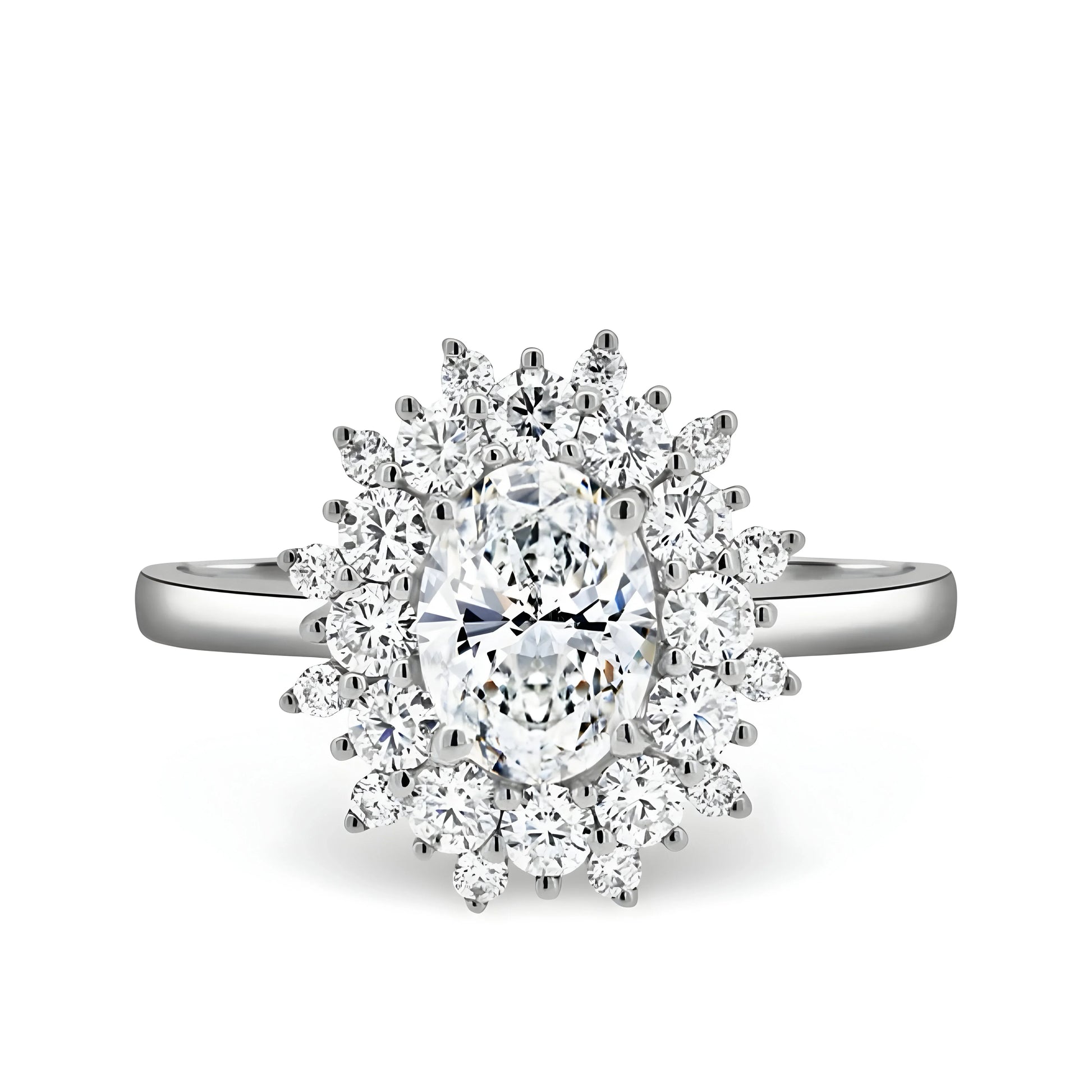 MG SIGNATURE®️ 2.0CT CATHEDRAL OVAL HALO RING - MG ESSENCE
