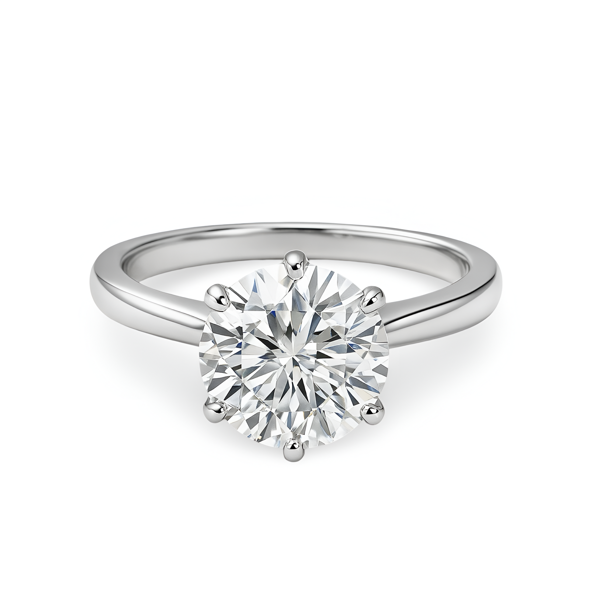 5.0CT Round Brilliant Solitaire Ring™️ – Tiffany-Style 6-Prong MG ESSENCE