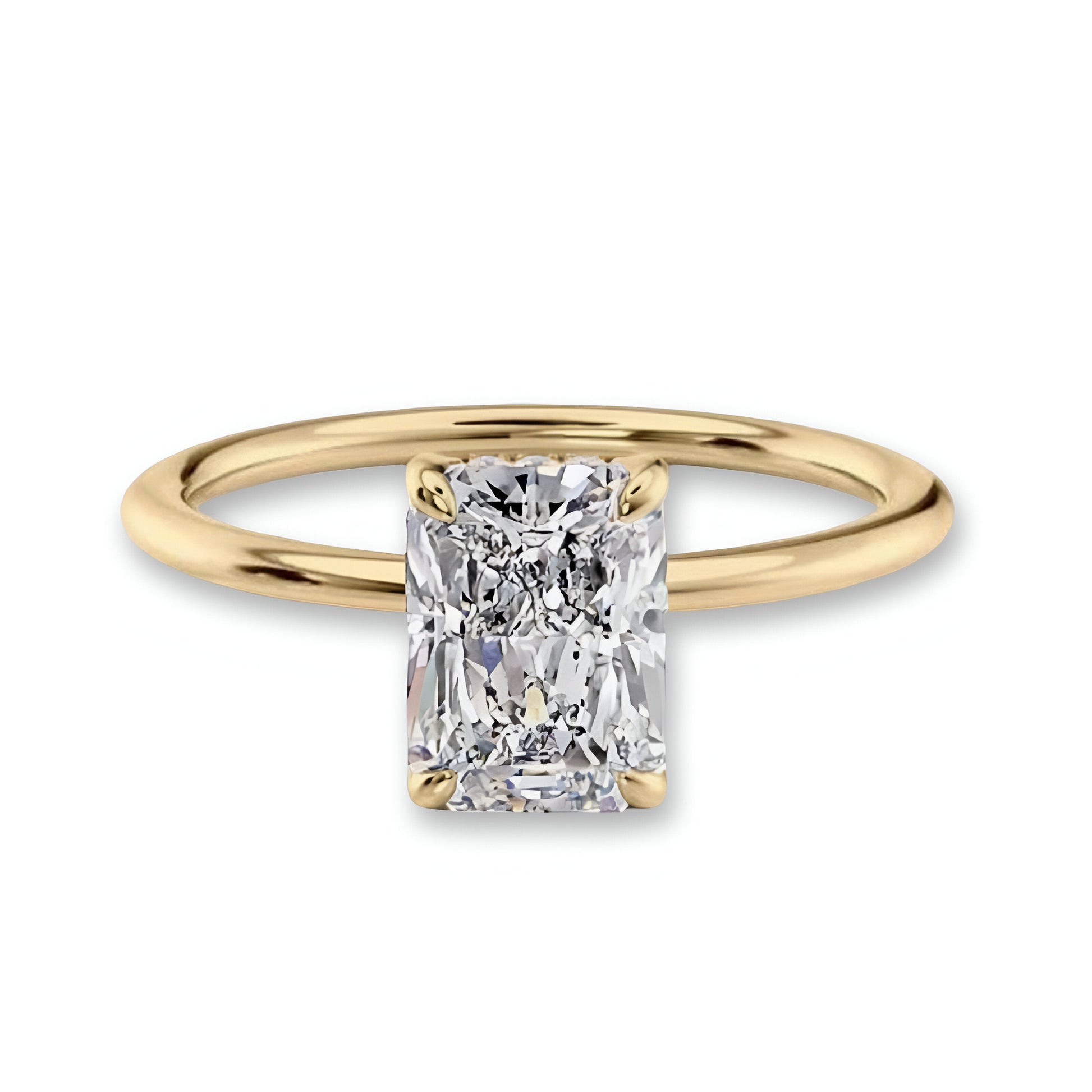 3.0CT Radiant Cut W/ Hidden Halo Ring MG ESSENCE