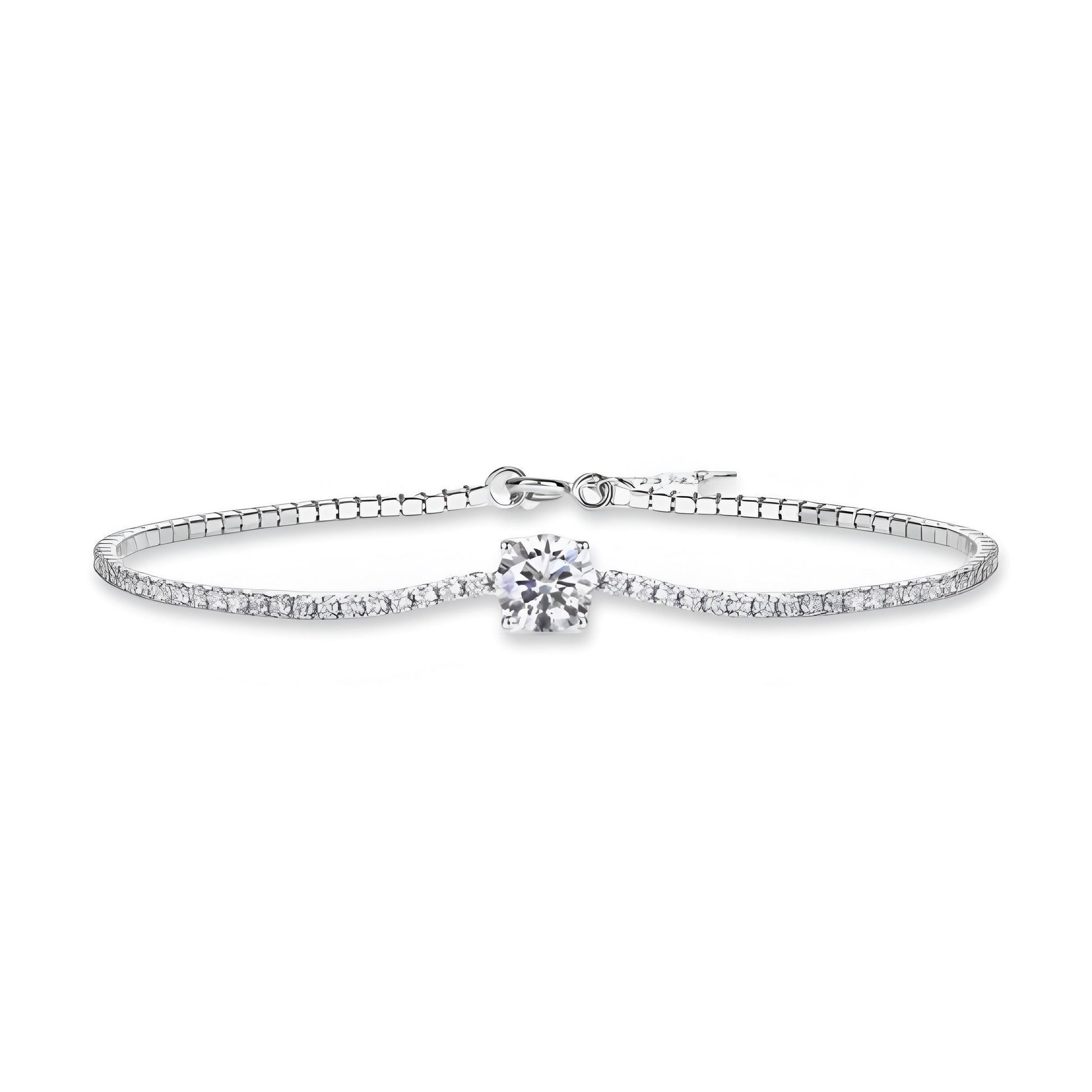 The Lumina Bracelet – Sterling Silver with Center Moissanite MG ESSENCE