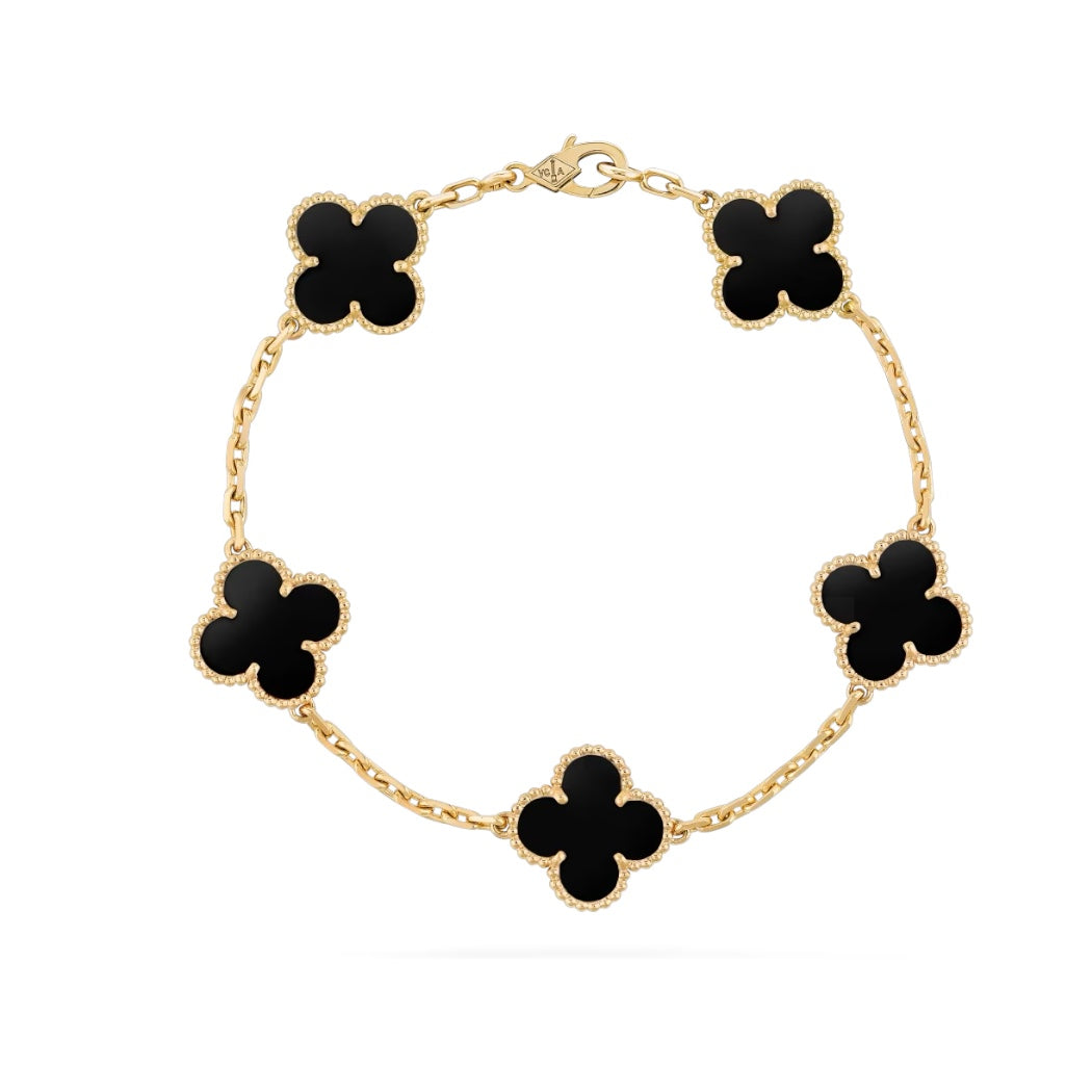 Vintage Gold & Black Clover Bracelet - MG ESSENCE