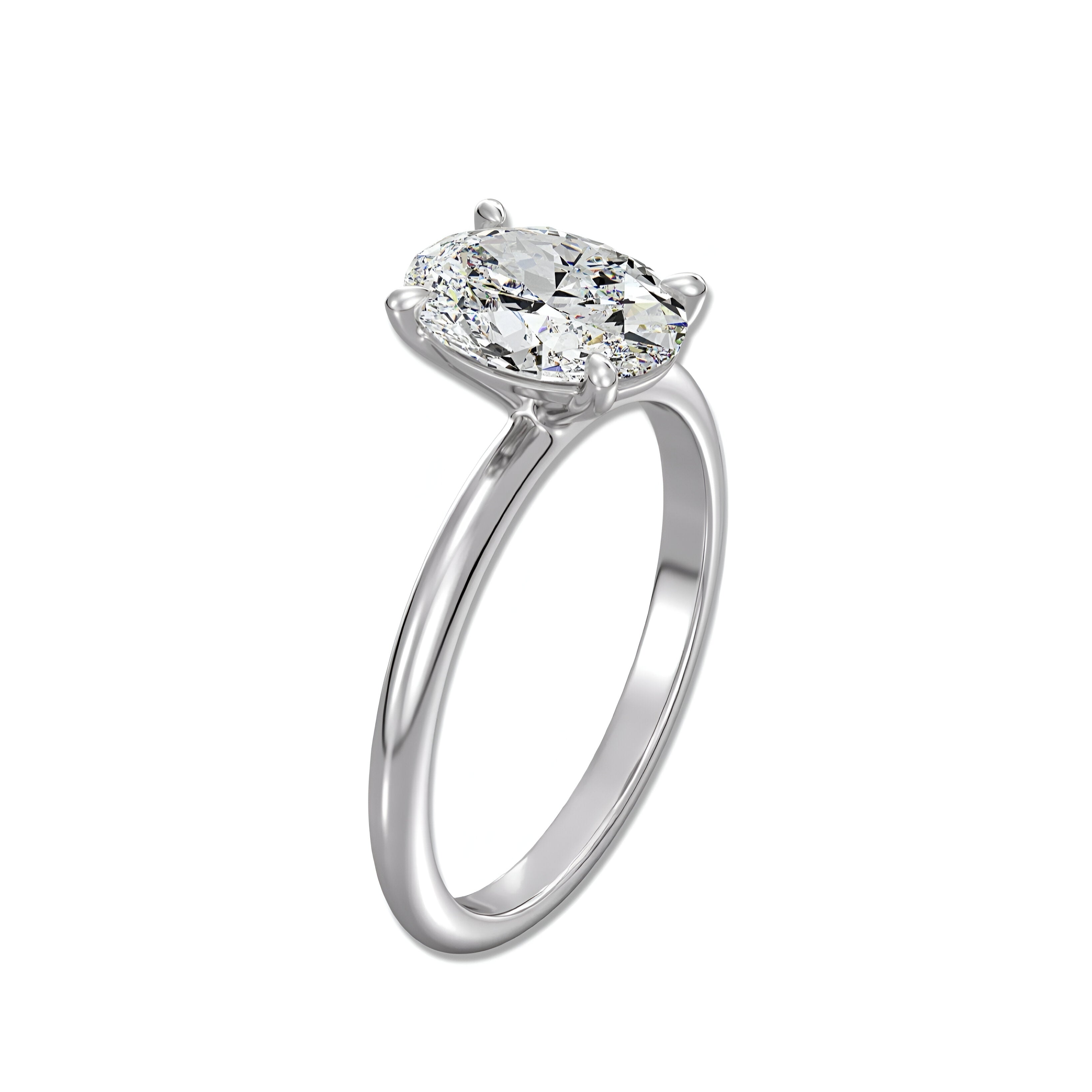 MG Solara™ 3.0ct Oval Solitaire Ring – White Gold (14ct & 18ct)