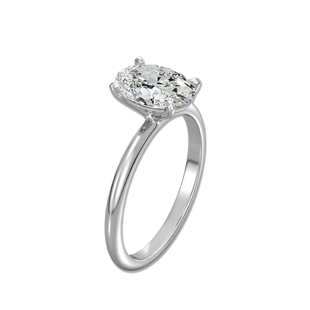 MG Solara™ 3.0ct Oval Solitaire Ring – White Gold (14ct & 18ct) MG ESSENCE