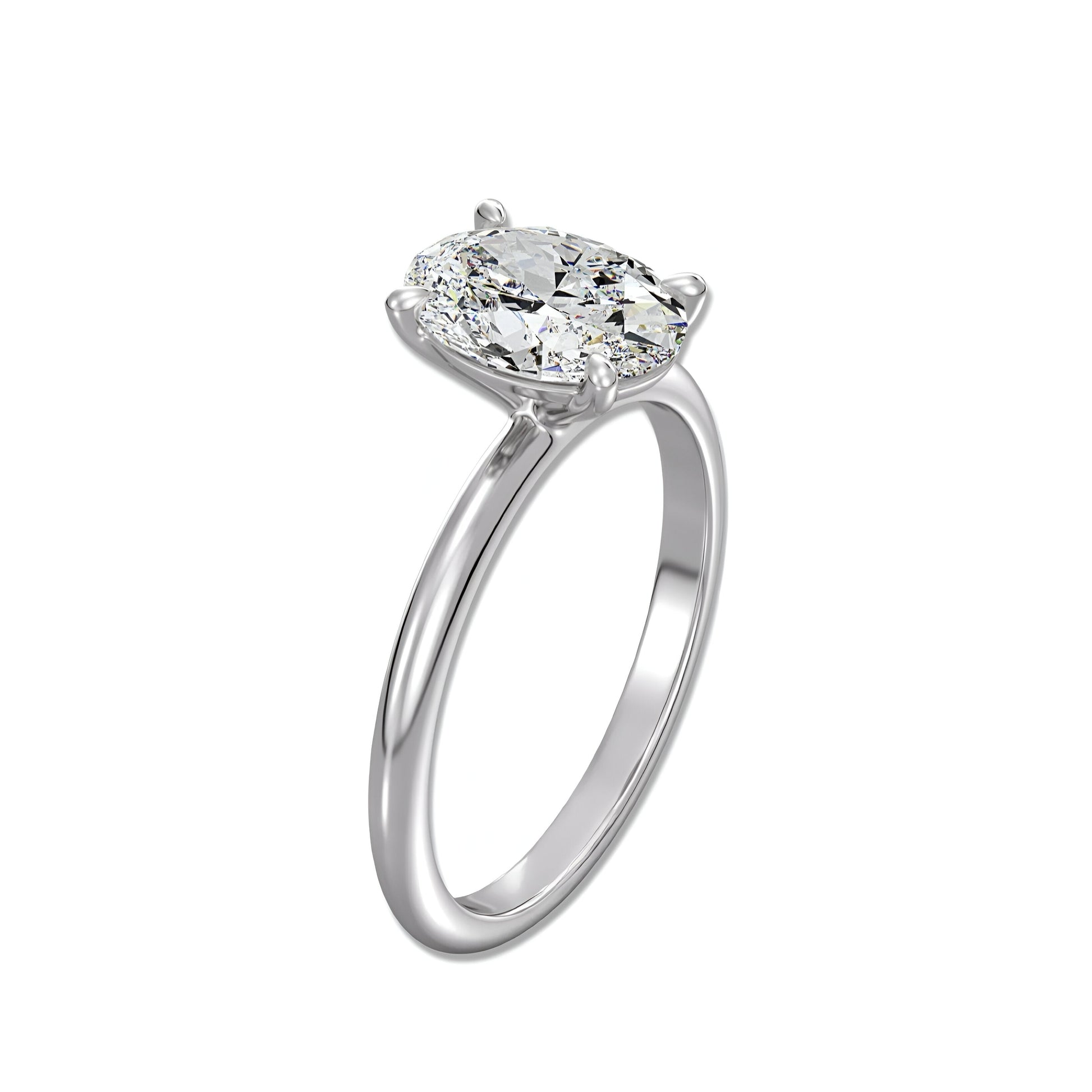 MG Solara™ 3.0ct Oval Solitaire Ring – White Gold (14ct & 18ct) MG ESSENCE