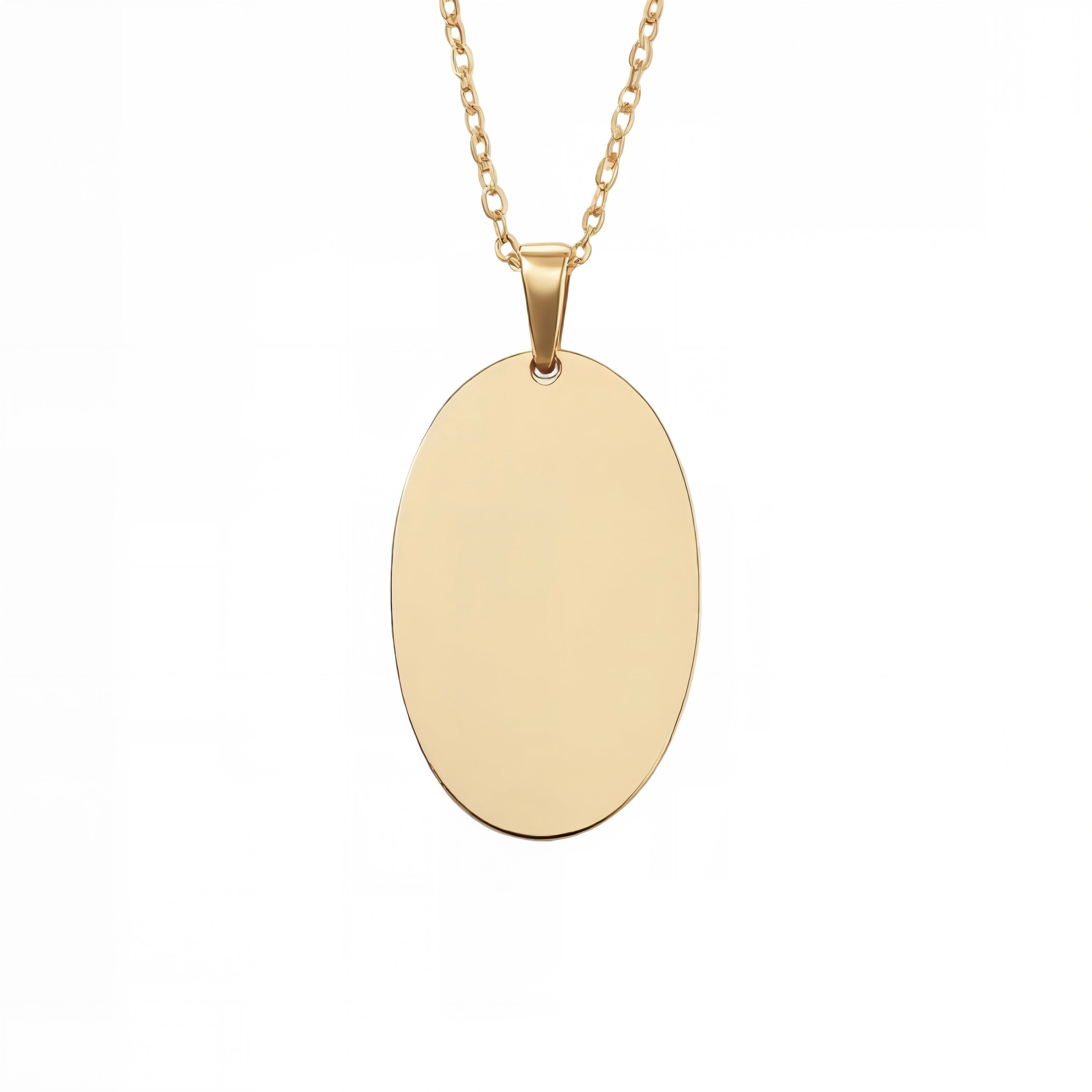 Auric Essence Engravable Gold Pendant Necklace