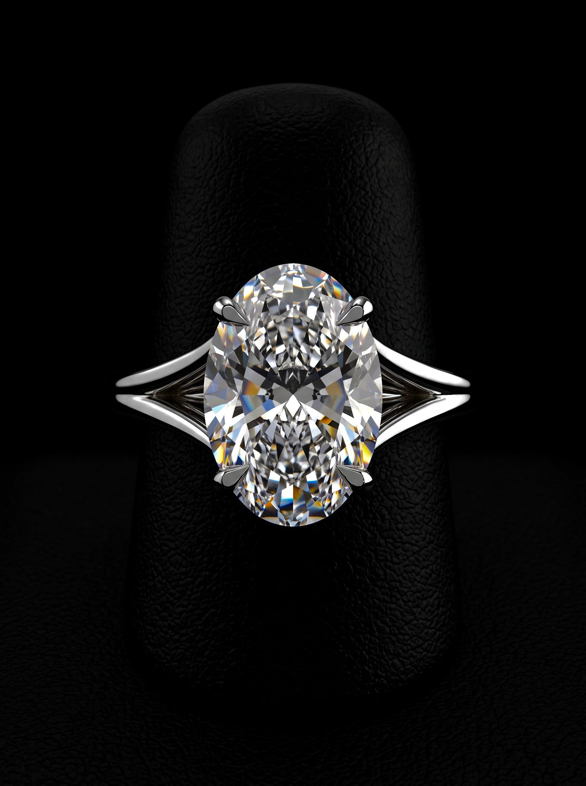 4.0ct Oval Cut Split-Shank Solitaire Ring MG ESSENCE