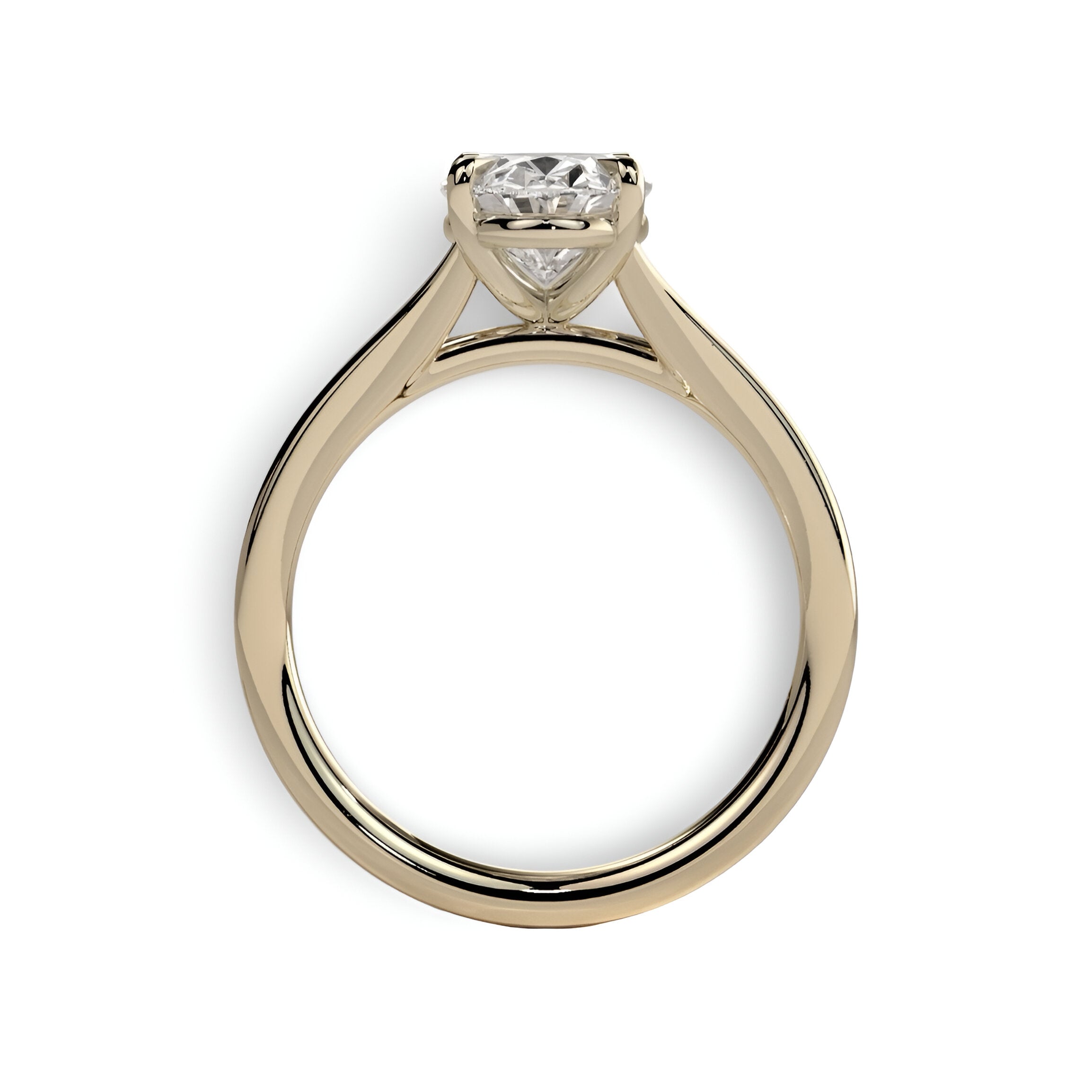 4.0ct Oval Cut Split-Shank Solitaire Ring - Solid Gold