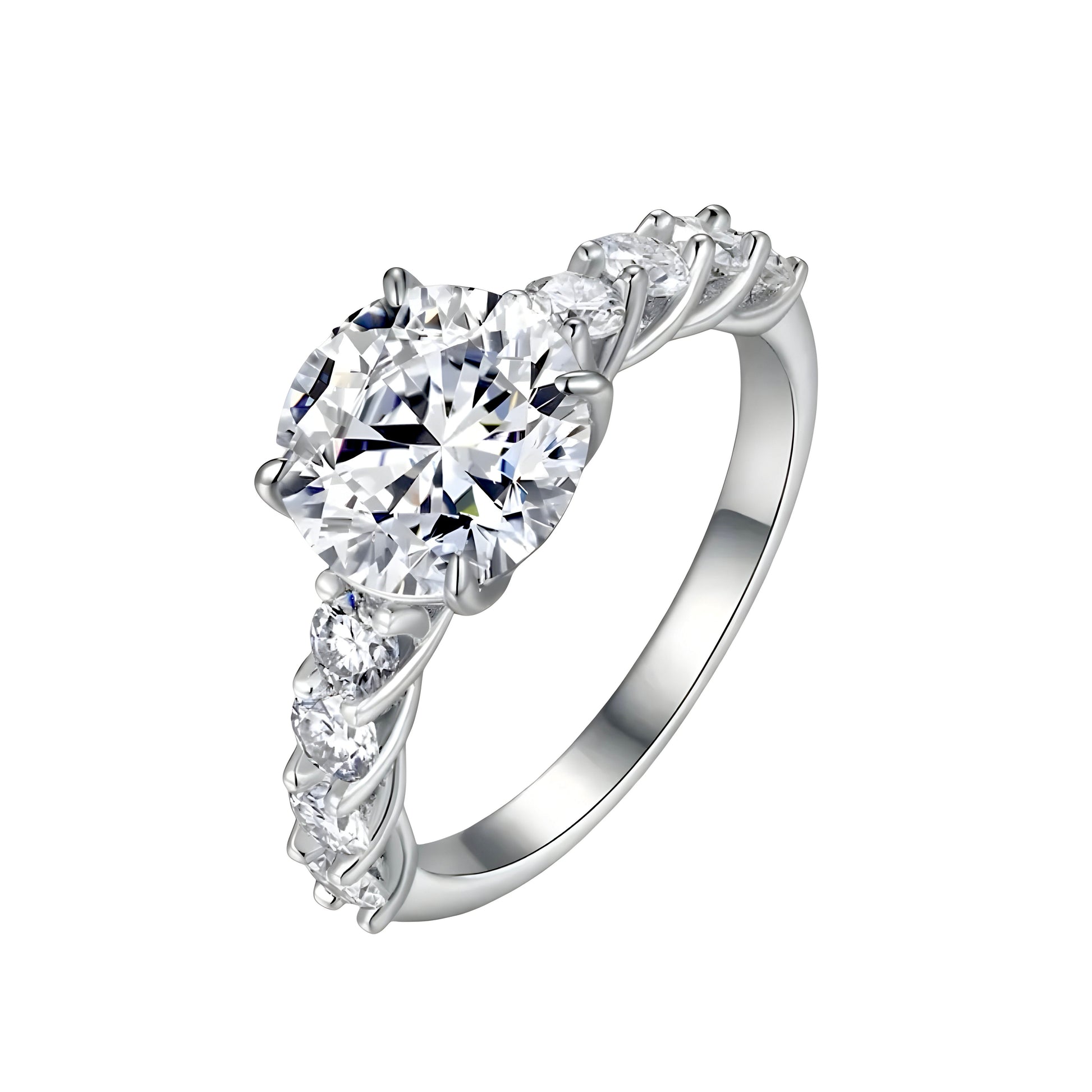 MG AURÉLINE®️2.0CT ROUND BRILLIANT W/ HALF ETERNITY RING - MG ESSENCE
