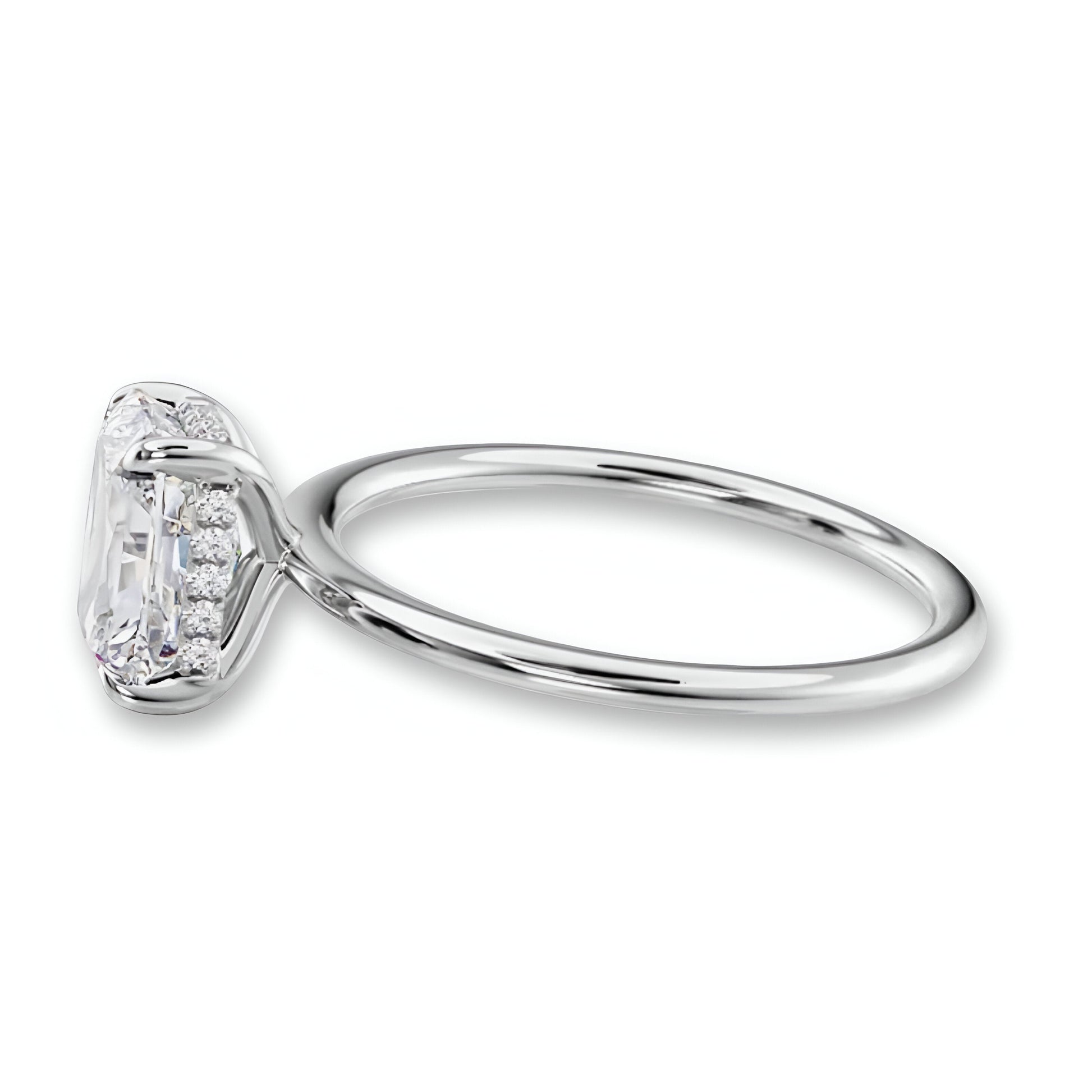 4.0CT Radiant Cut W/ Hidden Halo Set in Pavé MG ESSENCE