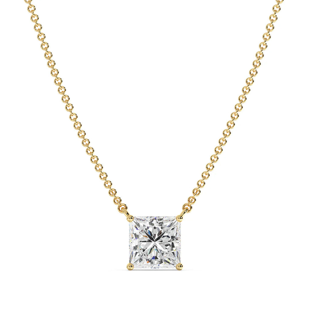 2.0 CT MG ESENTÉ Radiant Cut Gold Necklace - MG ESSENCE