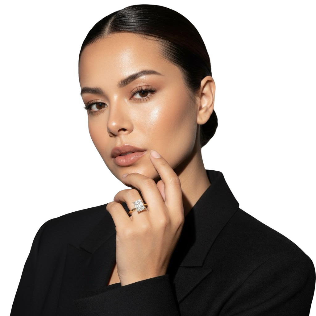 MG Luminaire™️ 3.0CT Radiant Cut Solitaire Ring - 9CT, 14CT, and 18K Yellow Gold