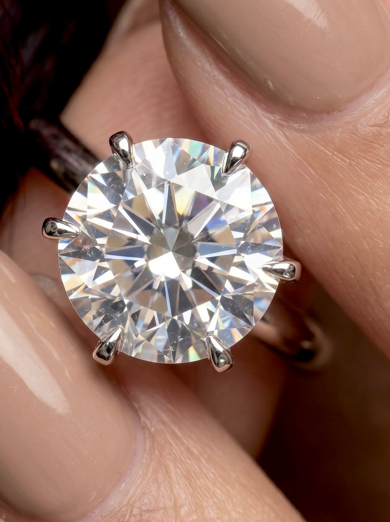 2.0ct Premium Round Brilliant Solitaire • 6-Claw Tiffany Setting — Sterling Silver & White Gold