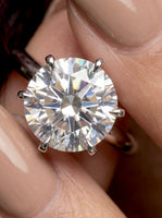 2.0ct Premium Round Brilliant Solitaire • 6-Claw Tiffany Setting — Sterling Silver & White Gold