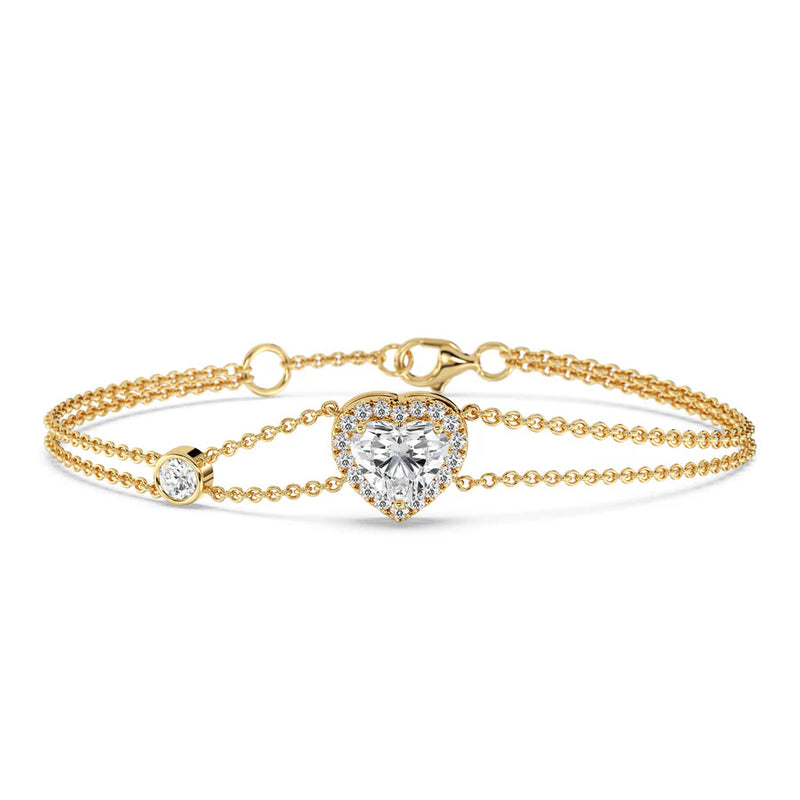 Gold Heart Celestial Link Bracelet