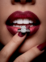 3.0CT Radiant Cut Hidden Halo Bridal Set