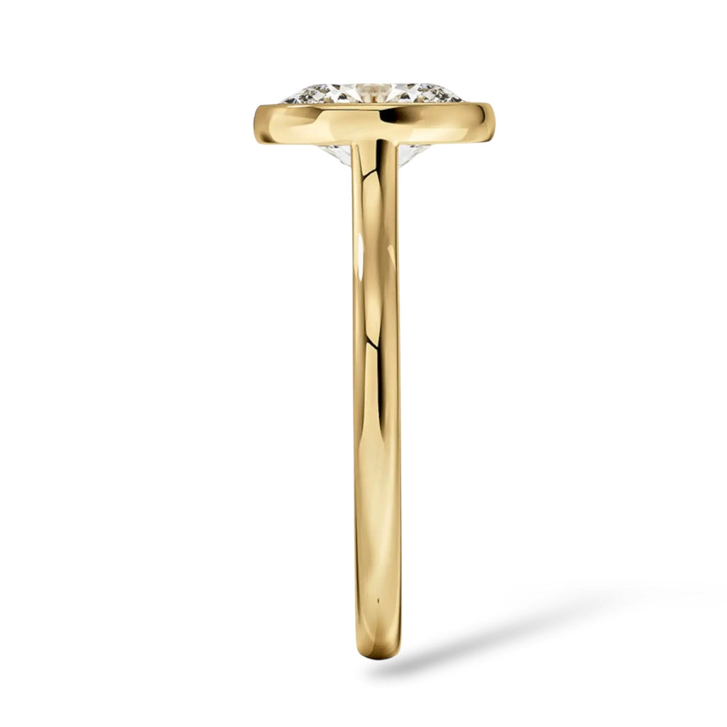 MG INVICTA®️ 3.0 CT Gold Oval Cut Bezel Setting Ring - MG ESSENCE