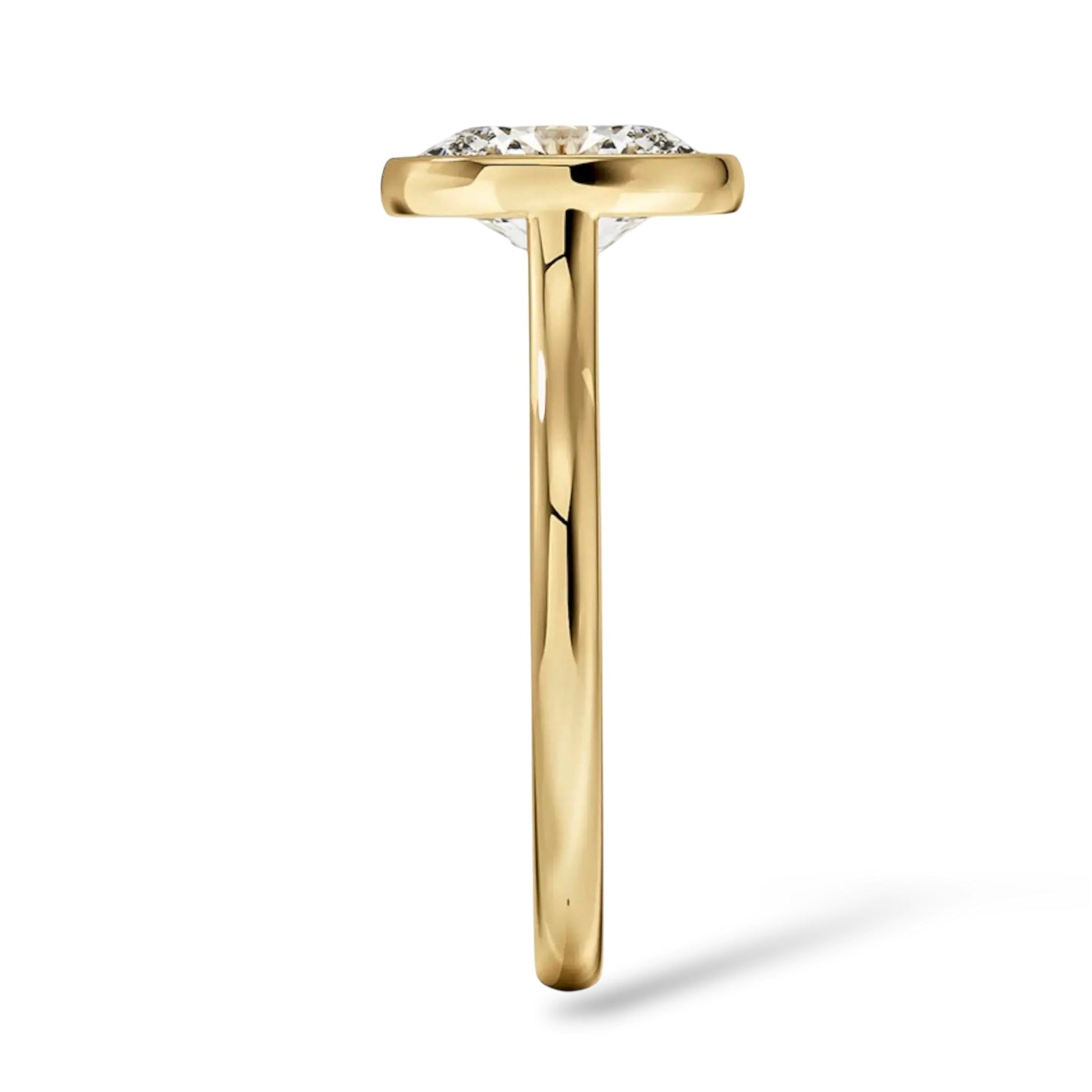 MG INVICTA®️ 3.0 CT Gold Oval Cut Bezel Setting Ring - MG ESSENCE