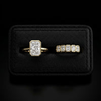 3.0ct Radiant Bezel Ring | 9-18K Solid Gold