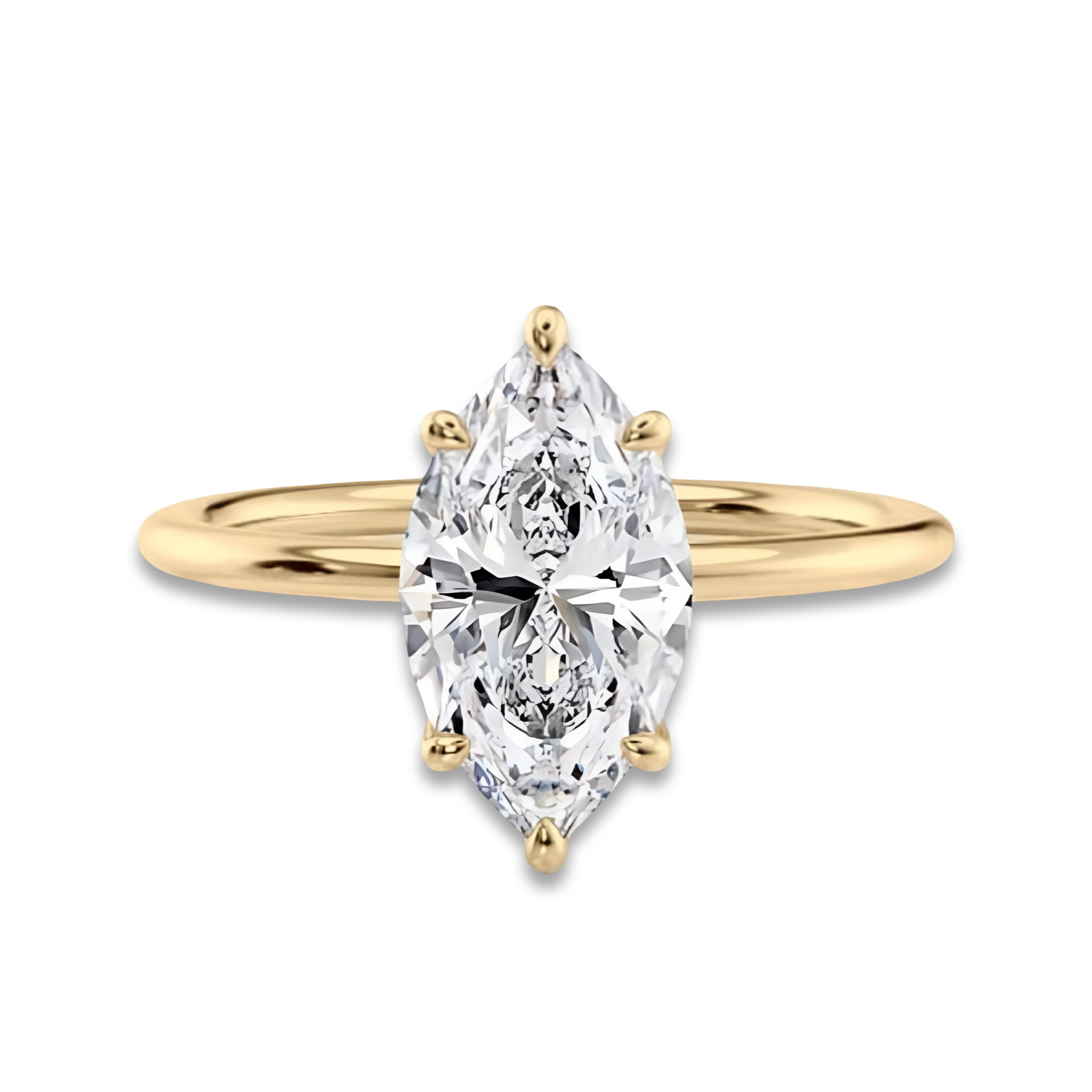 3.0CT MARQUISE CUT™️ with 6 Prongs - 9k Gold