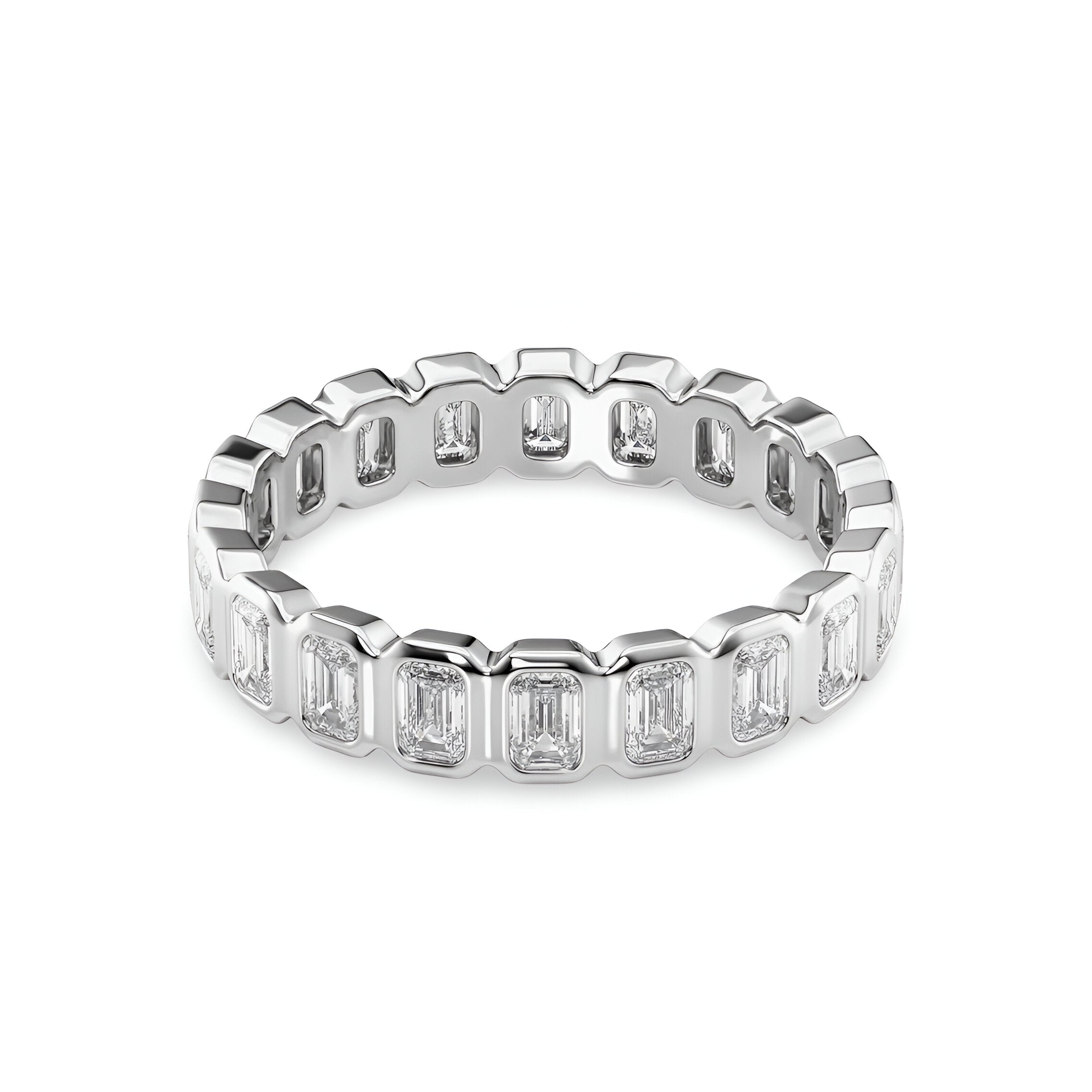 The Eternal Radiance™ Emerald Cut Moissanite Band MG ESSENCE