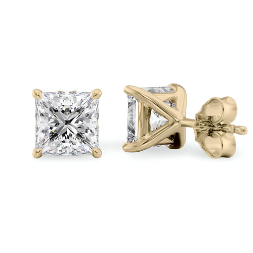 1.5 CT Radiant Cut Gold Ember Glow Earrings MG ESSENCE