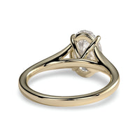 4.0ct Oval Cut Split-Shank Solitaire Ring - Solid Gold