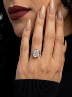 3.0ct Radiant Bezel Ring | Silver / 9-14K White Gold