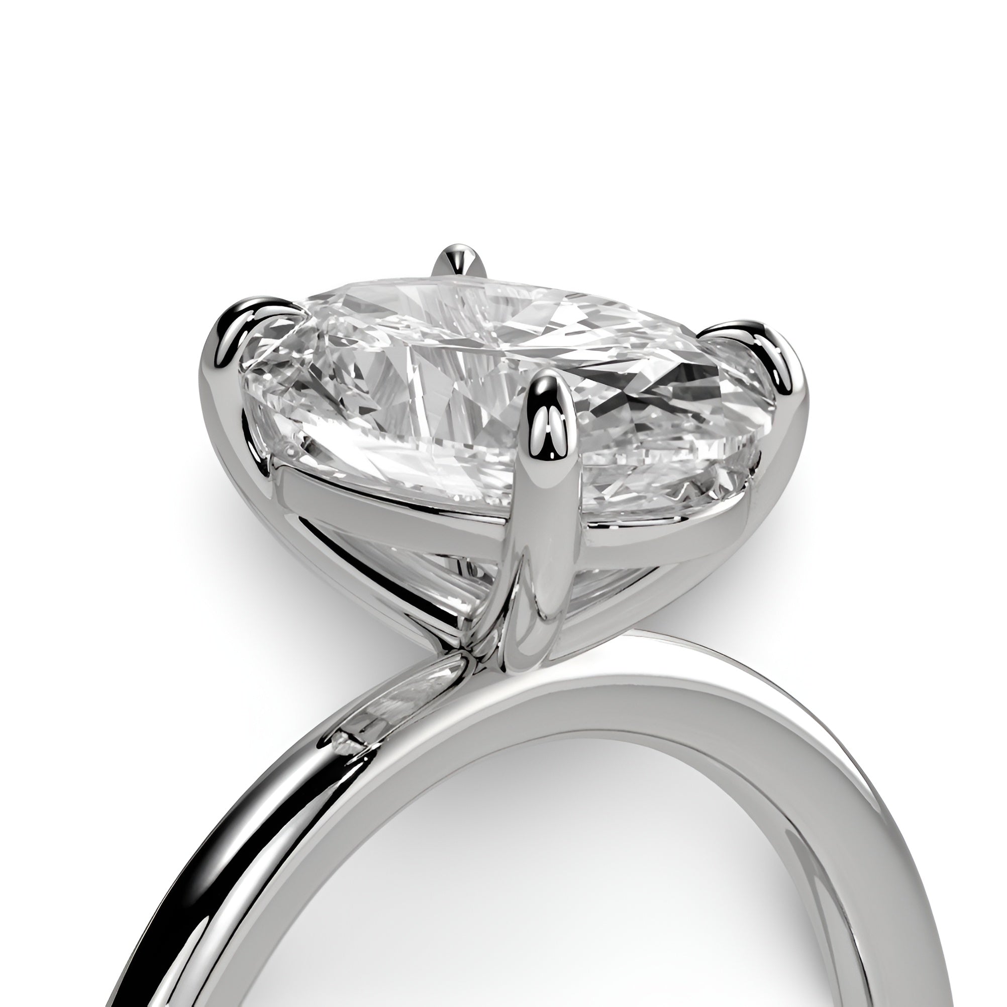 3.0CT Oval Cut Solitaire in Sterling Silver