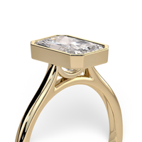 3.0ct Radiant Bezel Ring | 9-18K Solid Gold