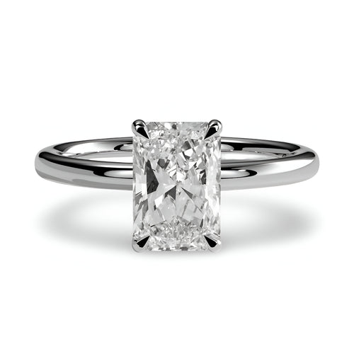 3.0CT Radiant-Cut VVS1 Solitaire Ring - Sterling Silver & White Gold