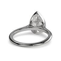 2.0ct Pear Cut Bezel Set Engagement Ring – Sterling Silver / 9K–14K White Gold