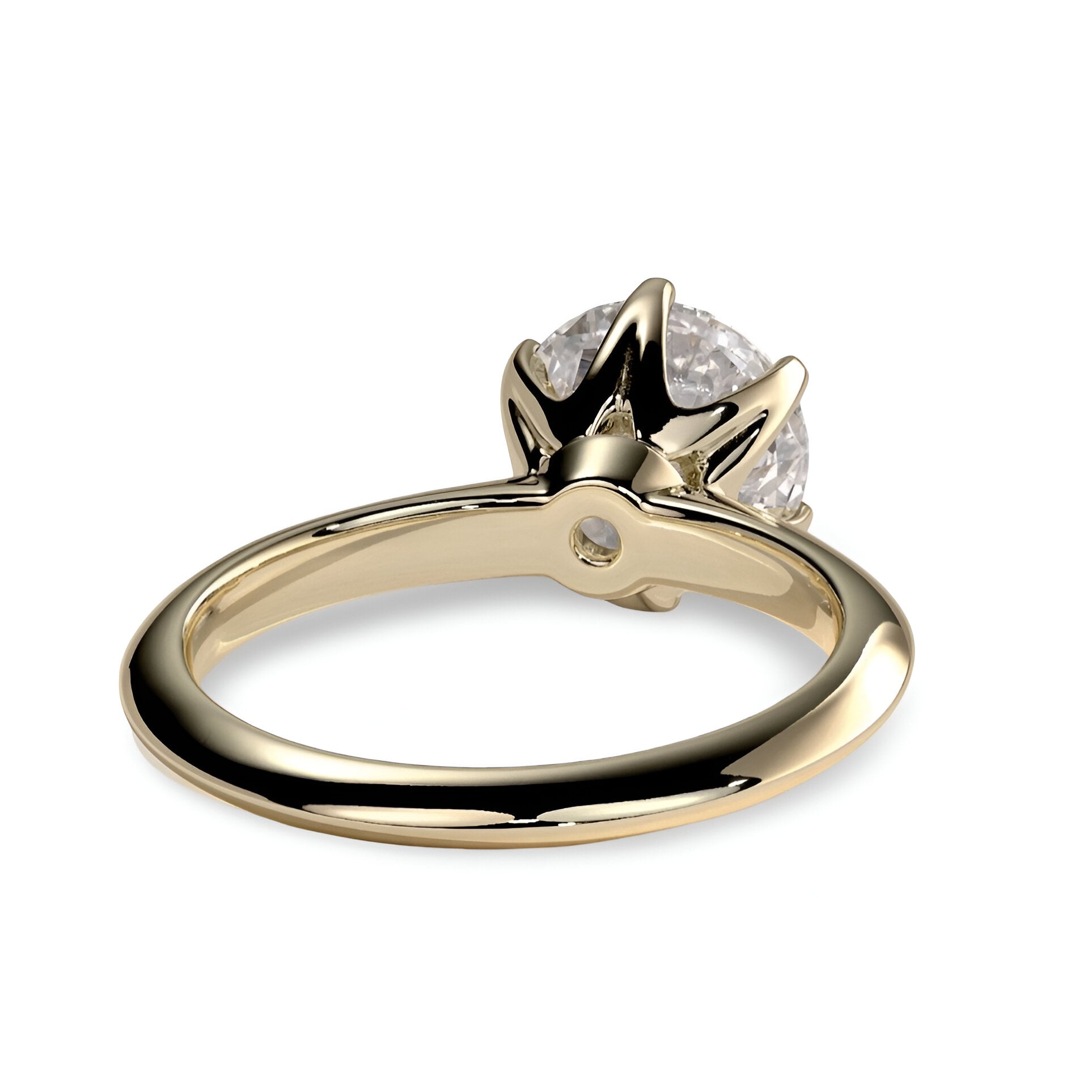 2.0ct Premium Round Brilliant Solitaire Ring – 6 Eagle-Tipped Claws with Petal Prong Setting | 9K–18K Yellow Gold