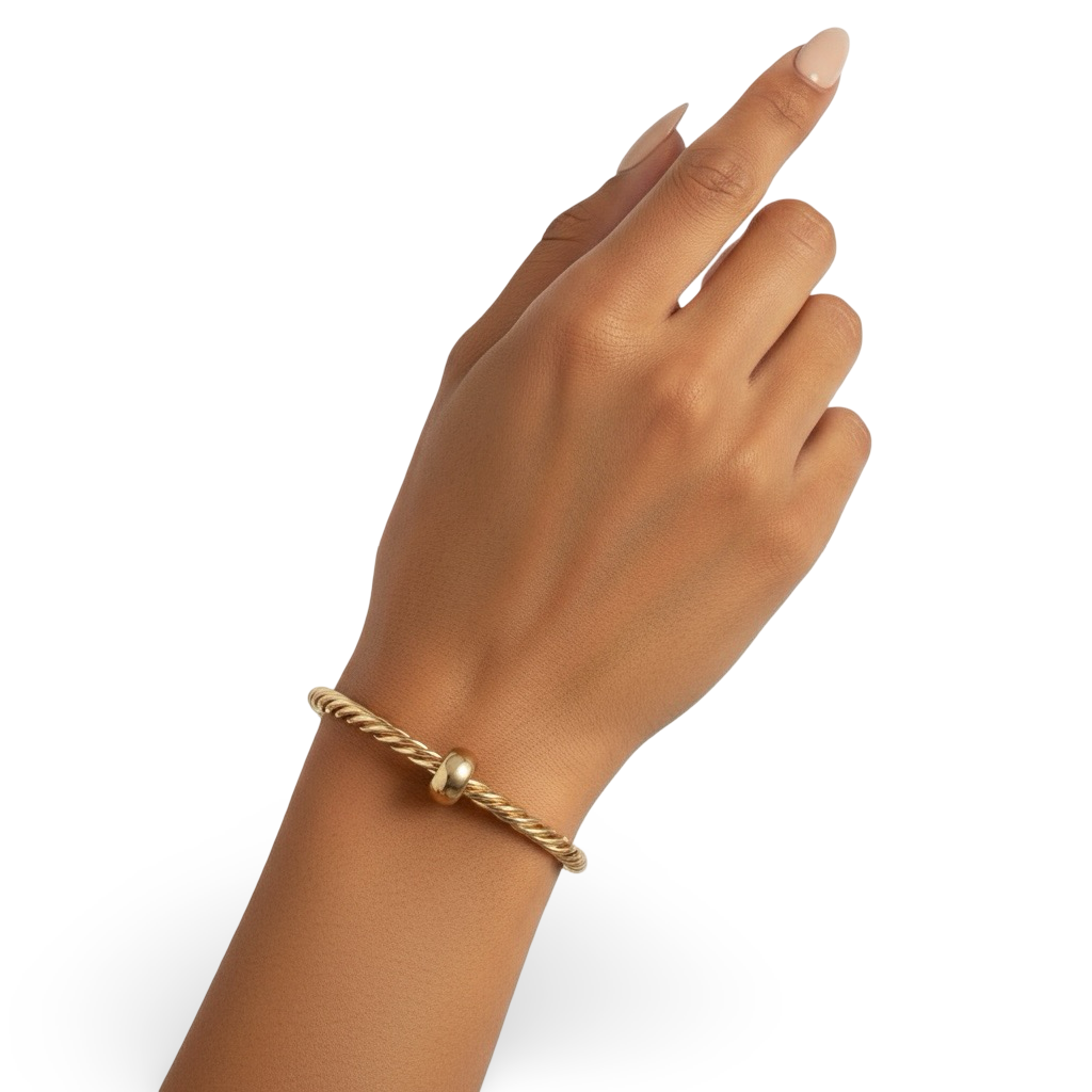 Eterna Twist Bangle — 9K Yellow Gold