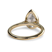 2.0ct Pear Cut Bezel Set Engagement Ring – 9K / 14K / 18K Yellow Gold
