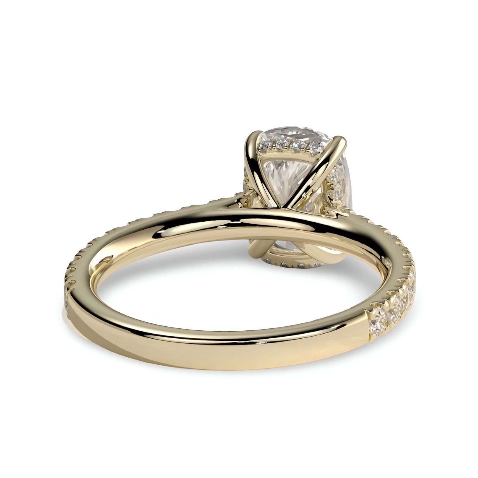 3.0CT Cushion Cut Hidden Halo Pavé Engagement Ring