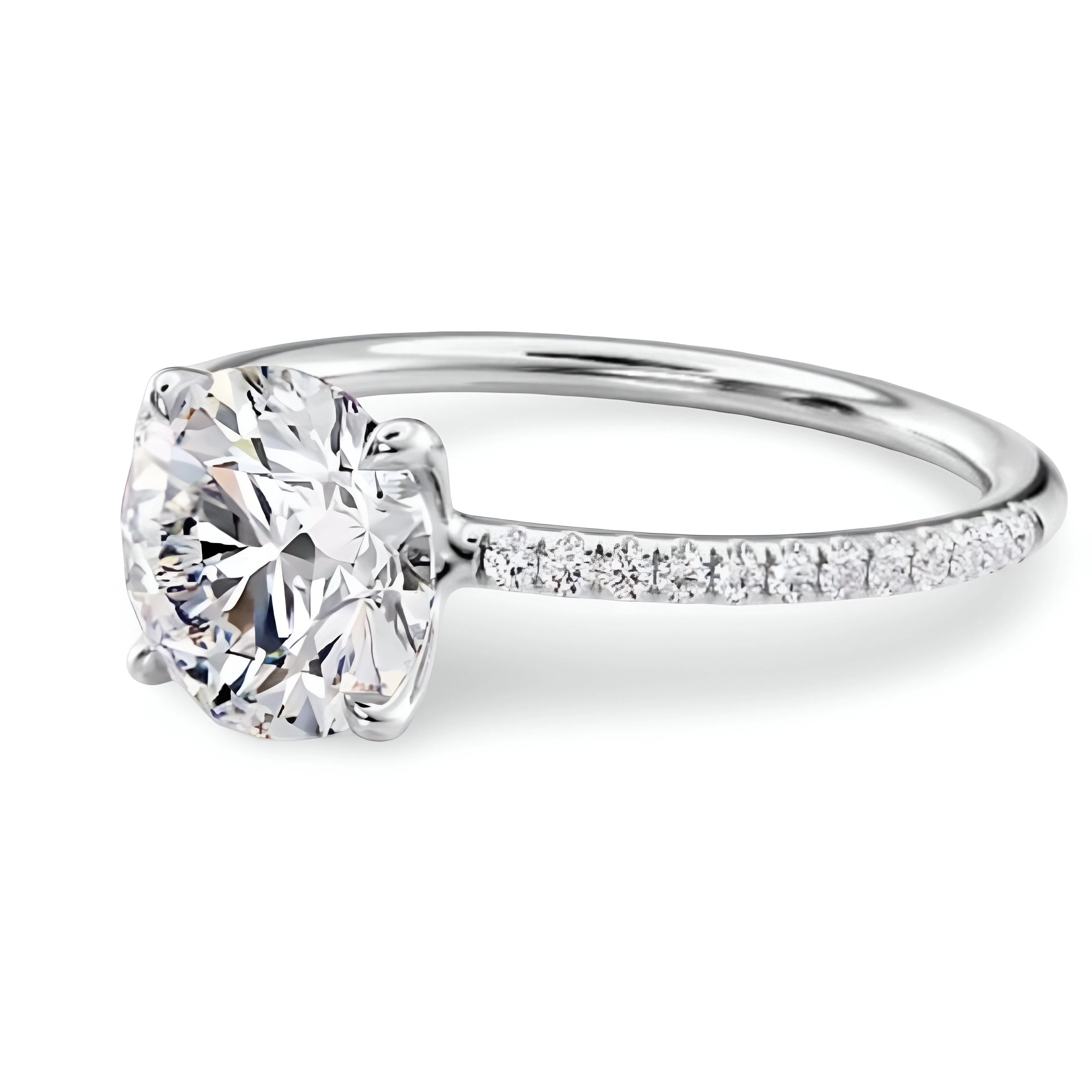 2.0CT Round Brilliant Set in Pavé