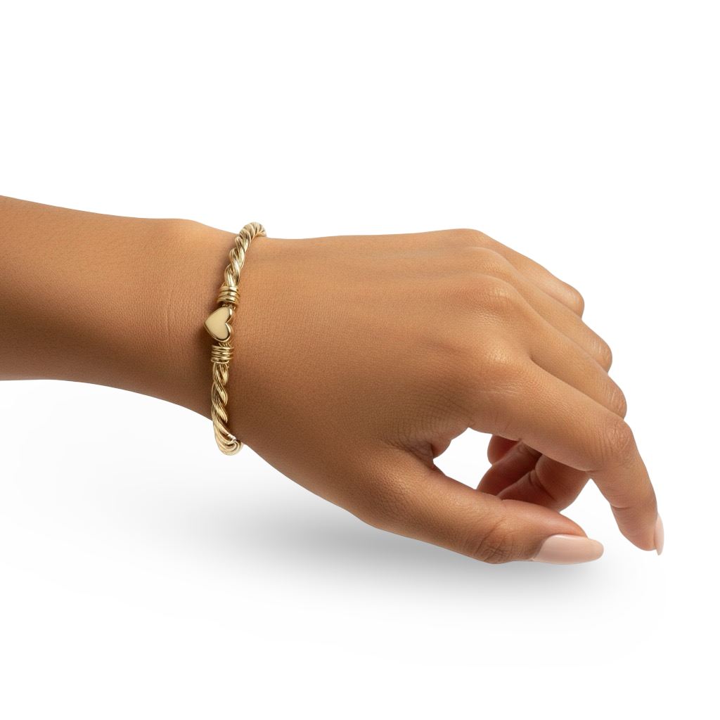 The Amora Twist Bracelet/Bangle — Solid 9K Yellow Gold