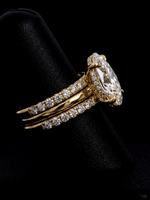 4.0CT Oval-Cut Moissanite · Hidden Halo Solitaire · Double Pavé Bridal Stack · Yellow Gold