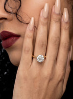 2.0ct Premium Round Brilliant Solitaire Ring – 6-Claw Tiffany Setting | 9K–18K Yellow Gold