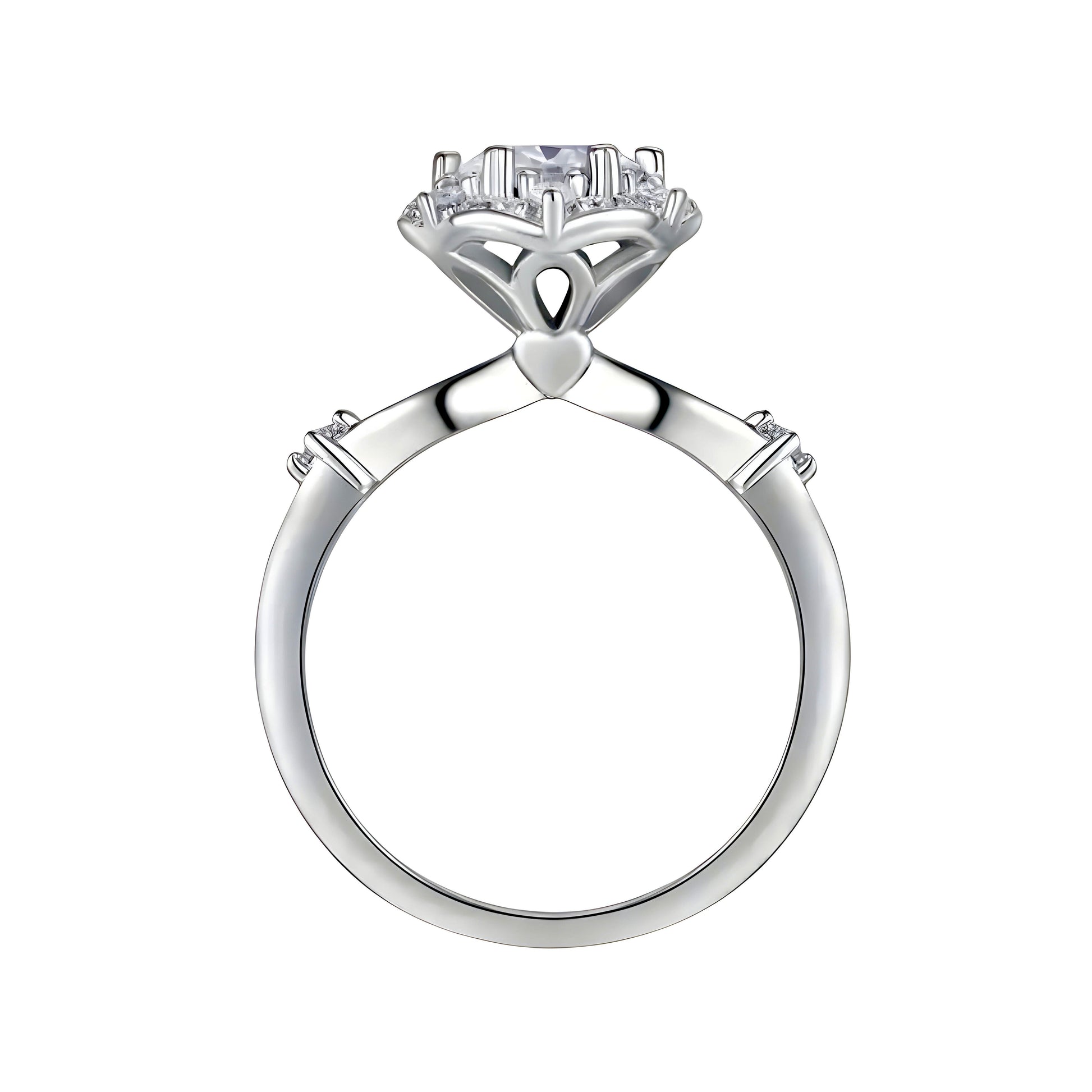 MG CROWN ELIPSE®️2.0CT VINTAGE ROUND HALO RING - MG ESSENCE