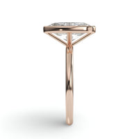 4.0 ct Oval Cut Moissanite Bezel Ring – 9K-18K Rose Gold