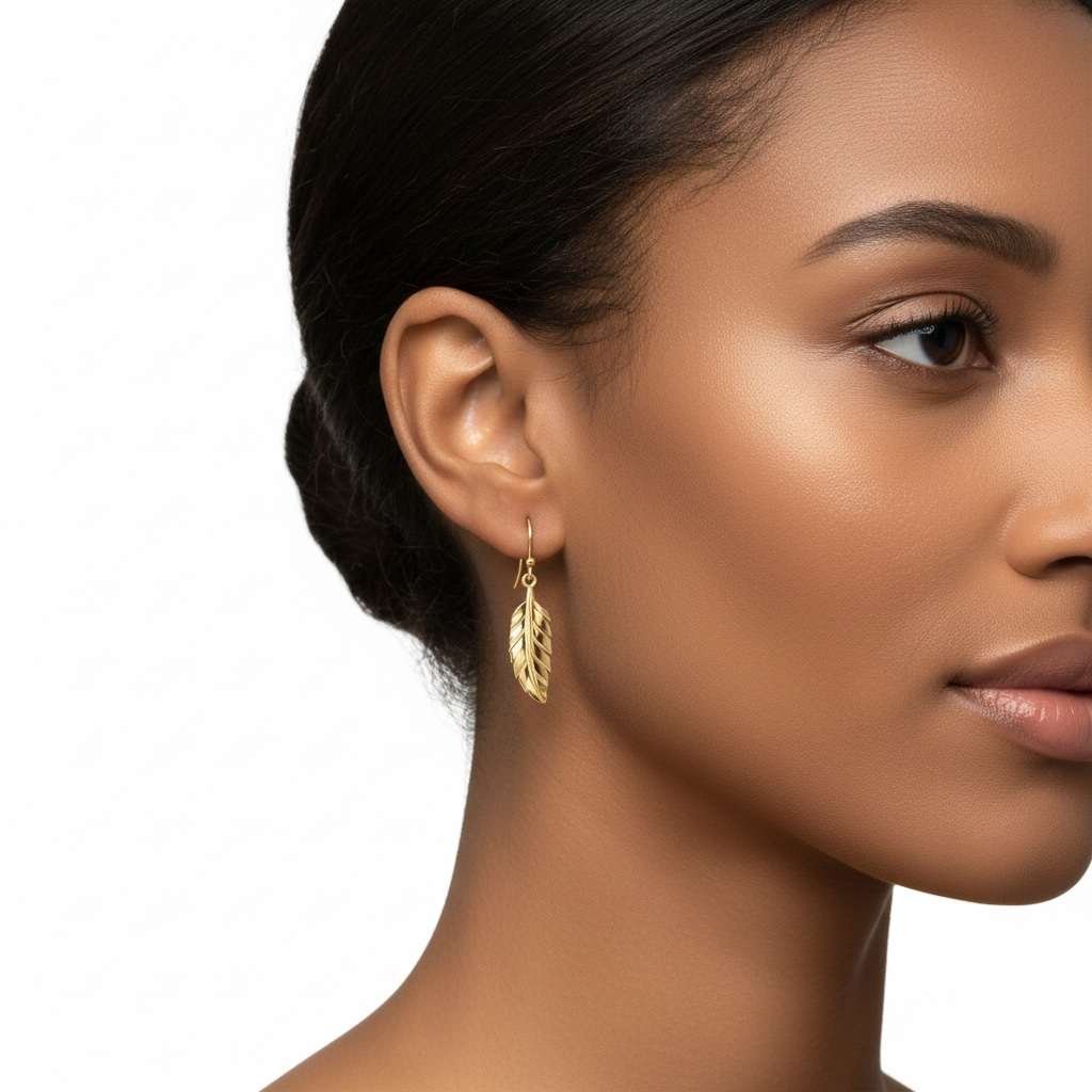 Rosebud Serenity 9k Yellow Gold Earrings