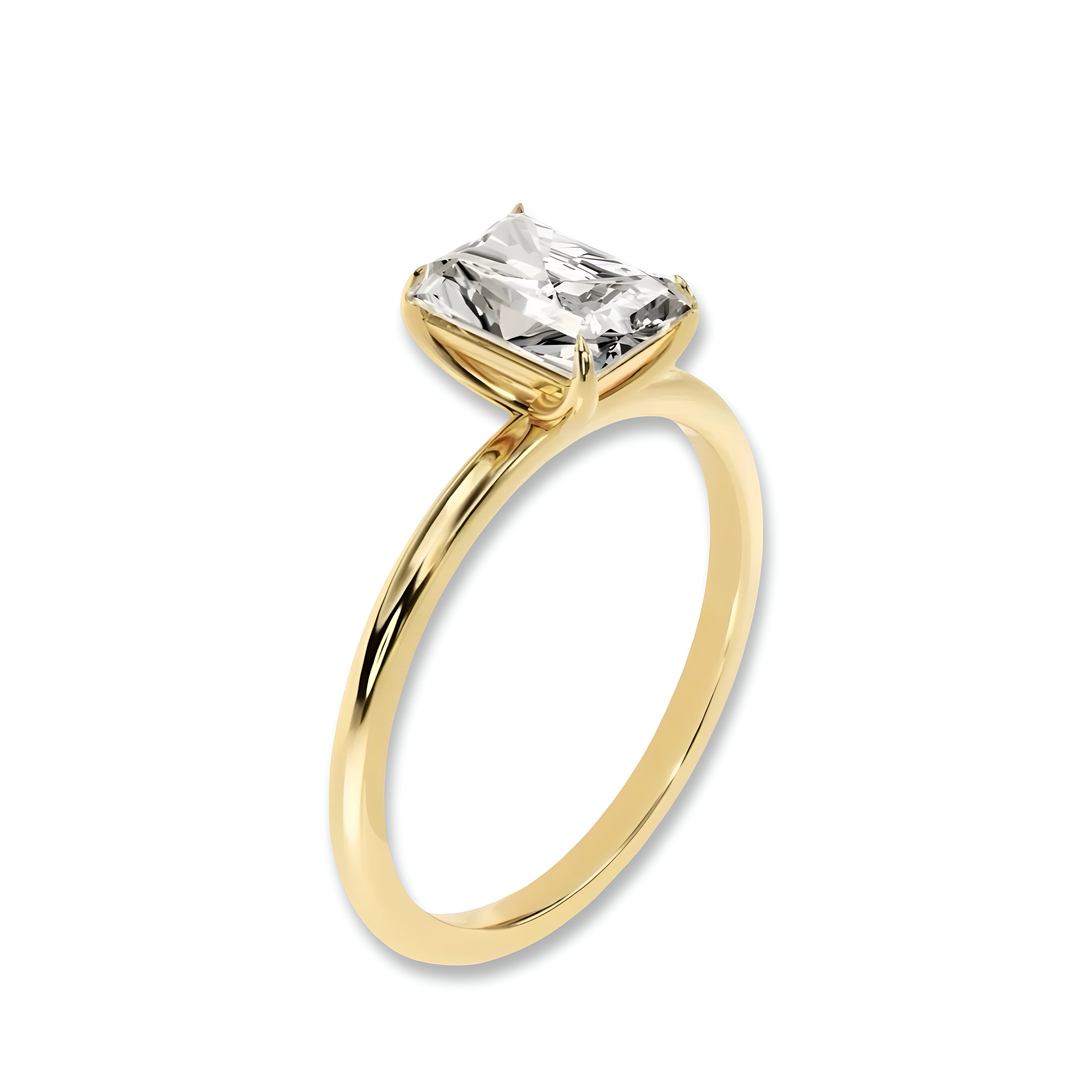 MG Luminaire™️ 3.0CT Radiant Cut Solitaire Ring - 9CT, 14CT, and 18K Yellow Gold