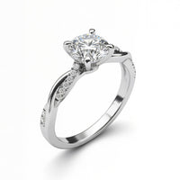 Twisted Pavé Solitaire Ring