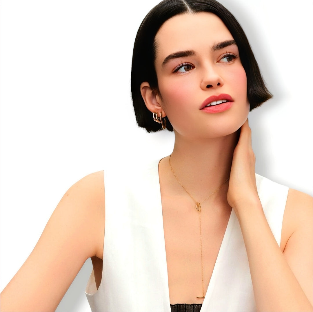 Organically V-Shaped Open Hoop Earrings - MG ESSENCE