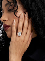 4.0 ct Oval Cut Moissanite Bezel Ring — Sterling Silver & White Gold
