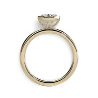 2.0 Ct Oval Bezel Ring with Petal Gallery – 9–18K Yellow Gold